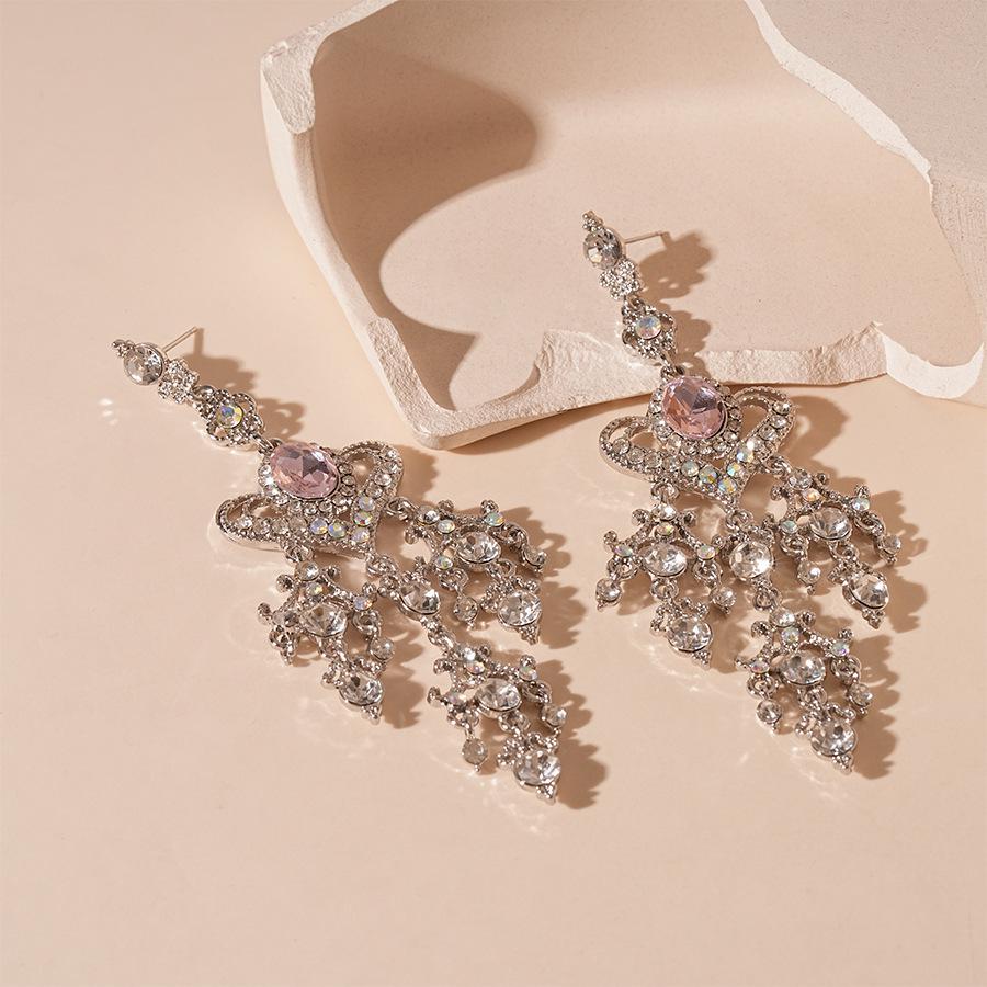 

Элегантные серьги-кисточки с сердечками и стразами: Ретро Французская Роскошь для Женщин