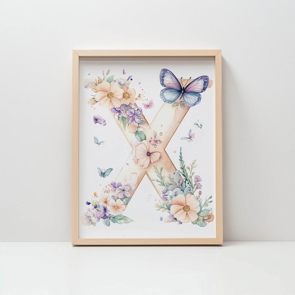 Plakat Kwiatowe X Plakat Kwiatowe X, 30X40 Cm, Rama Drewniana Ciemny Brąz, Papier Matowy 230 Gsm