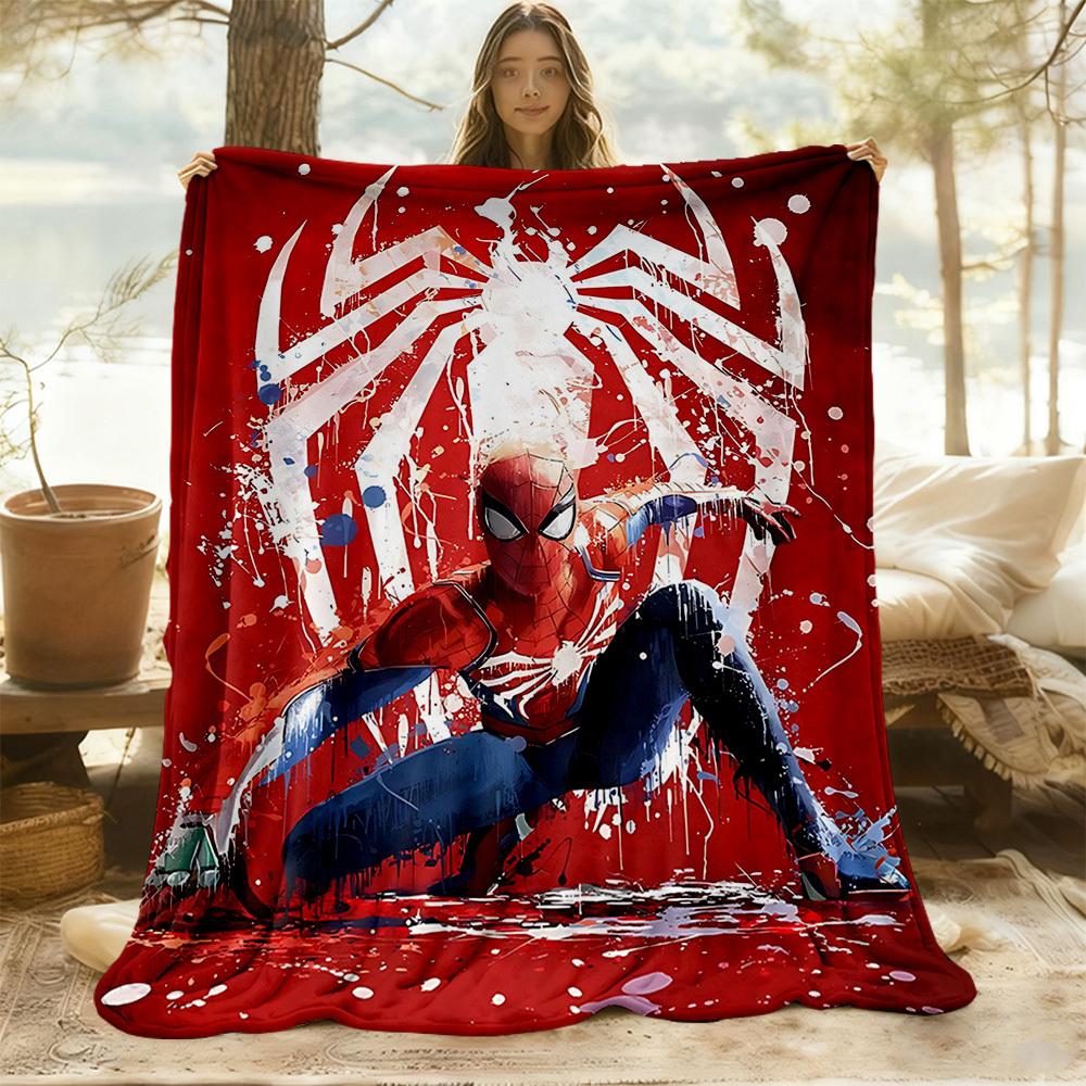 1PC Spider-Man, Web-Slinger Outdoor Flannel Throw Blanket - HD Printed Lightweight Soft Warm All-Season Blanket for Sofa, Bed, Travel, Camping 045