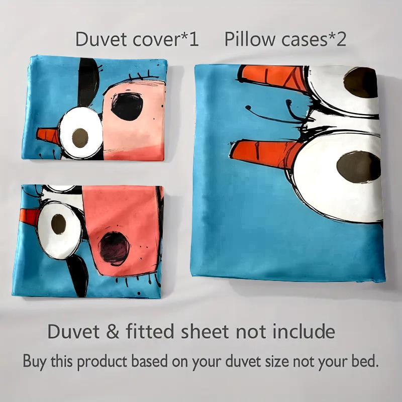Cartoonish Cow Illustration. Bedding Duvet Cover Sets Duvet Covers Pillowcases Gifts (1 * Duvet Cover 2 * Pillowcases, Without Duvet Insert)