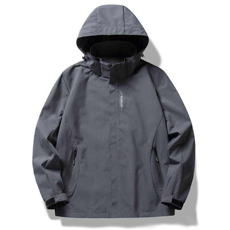 

Jackets for Men and Women with The Same Loose Detachable Caps, Outdoor Group Wear, Waterproof Jackets, Couple Jackets, Windproof and Breathable XXXXXL сірий