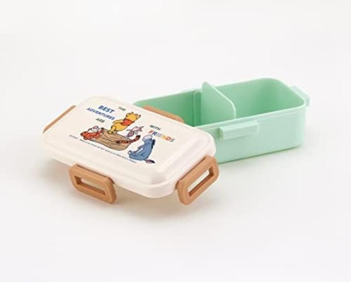 Skater Winnie the Pooh 23 Outdoor Antibacterial Dishwasher Safe Fluffy Lunch Box Lock 1 Tier Lunch Box 530ml Case Set Lunch Cloth Pooh Character