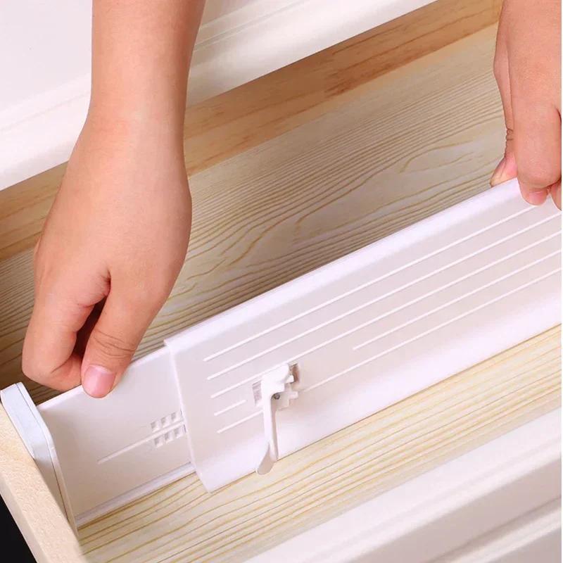 1/4pcs Drawer Dividers Adjustable Kitchen Expansion Contraction Combination Drawer Organizer Plastic Organizer Storage Drawers