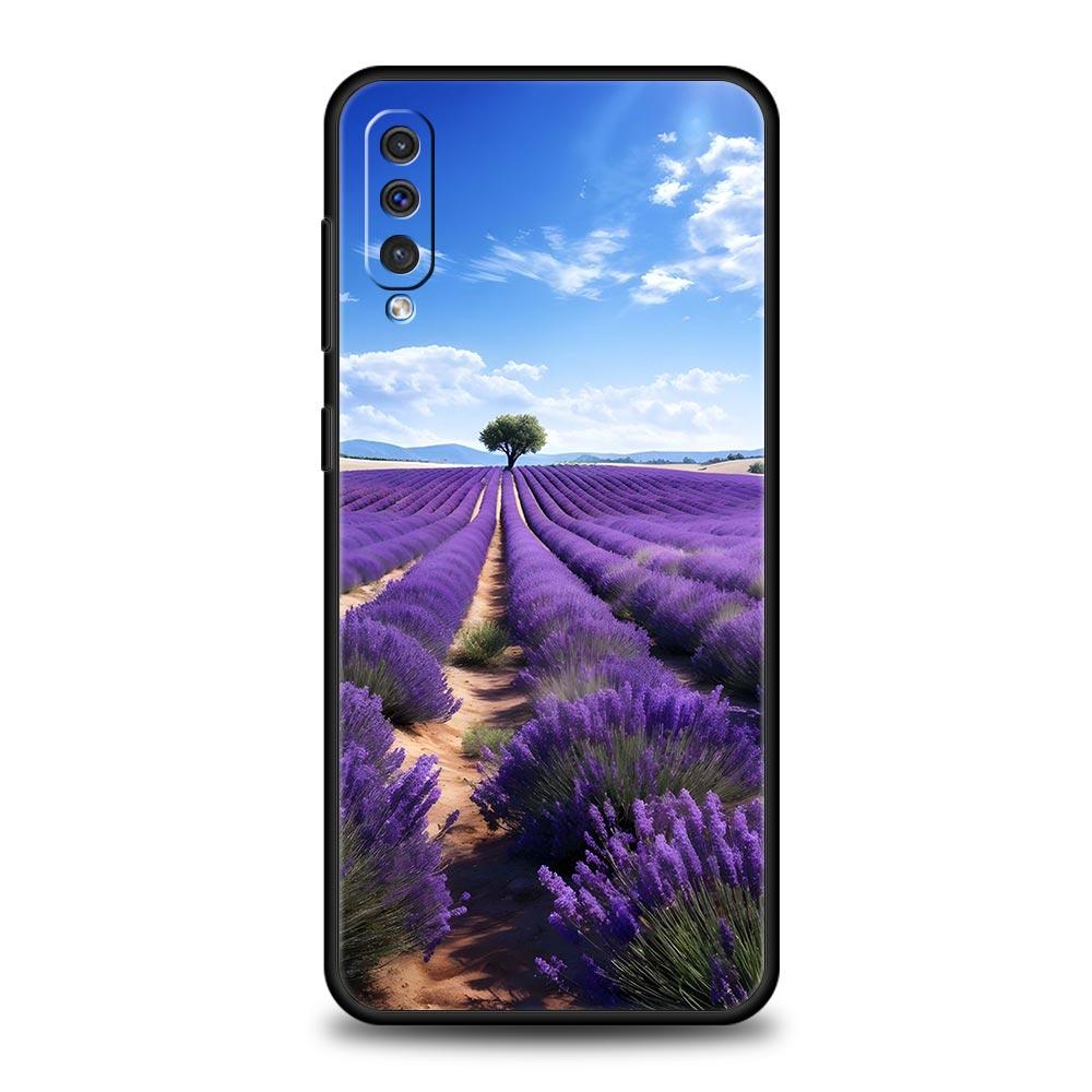 Simple lavender Purple flowers Case For Samsung A54 A52 A24 A14 A50 A70 A40 A20S A20E A06 A12 A22 A34 A42 A32 5G A04s A16 Cover