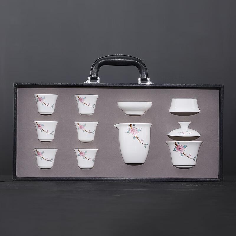 

Tuopai 10-Piece Bright Suet Jade Porcelain Tea Set