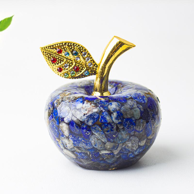 Resin Crystal Apple Figurine For Home Office Decor Gift For Teens Collectors