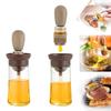 Bottiglia Portatile per Olio da Cucina con Pennello in Silicone, Controllo Quantitativo, con Flacone Spray per Barbecue per BBQ, Cucina, Cottura al Forno, Dispenser per Olio