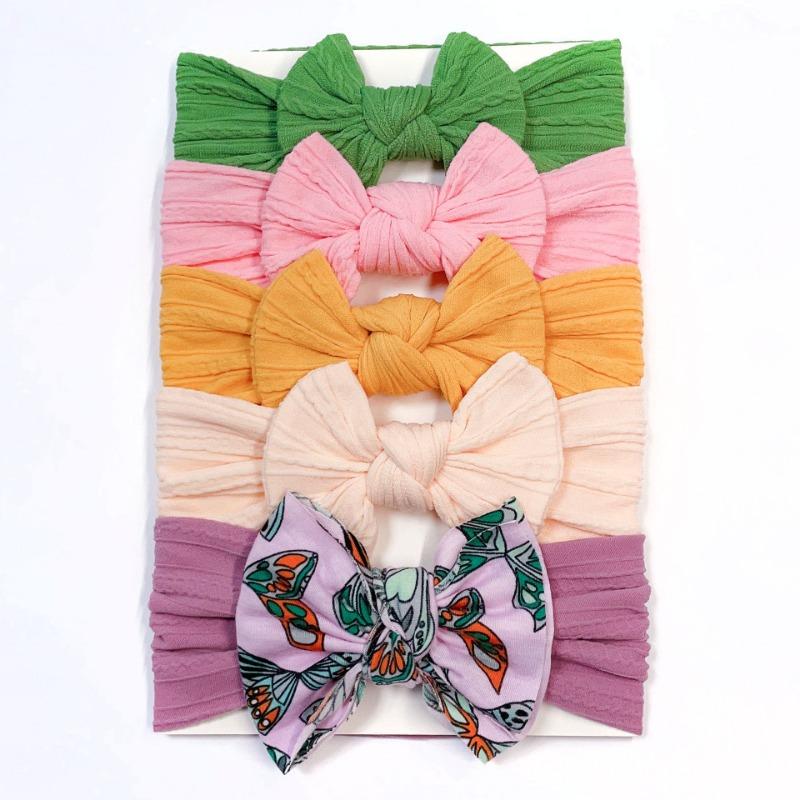New Children's Headband Set, Princess Hair Accessories, Cute Baby Nylon Bow Headscarf, Baby Headband.
