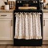 Cotton Linen Blend Bow Tie Oven Cover Curtain Coffee Machine Half Curtain  Farmhouse Kitchen