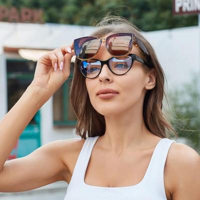Okulary przeciwsłoneczne polaryzacyjne nakładane na okulary korekcyjne Rama TR90 dla mężczyzn kobiet Do noszenia na okulary korekcyjne Lekkie Oversize Kwadratowe Okulary UV400