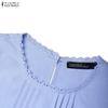 ZANZEA Women Casual Round Neck Summer Short Sleeve Dress
