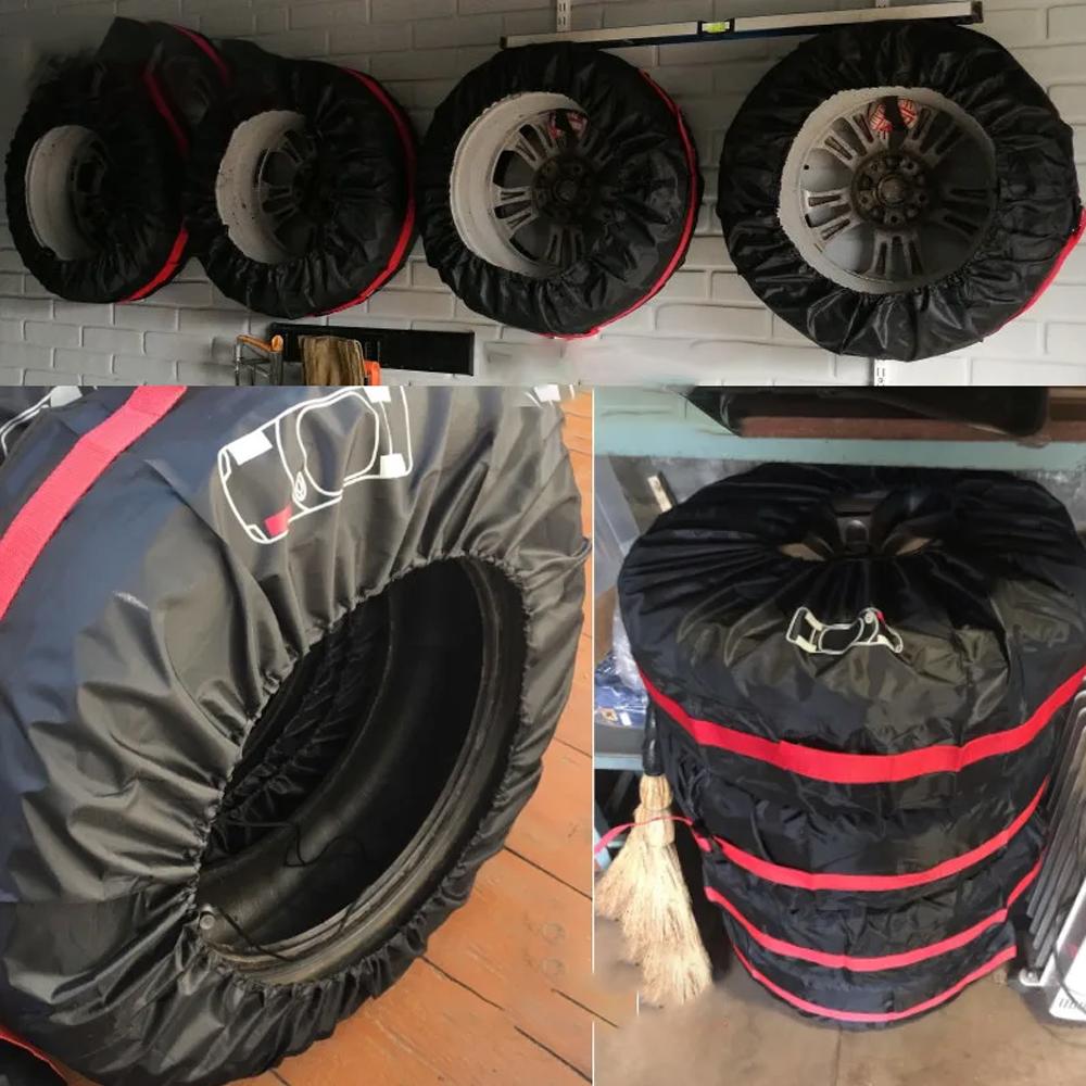 Universal Car Spare Tire Covers Case Auto Wheel Tires Storage Bags 210D Oxford Cloth Dust-proof Protector Car Tire Accessories