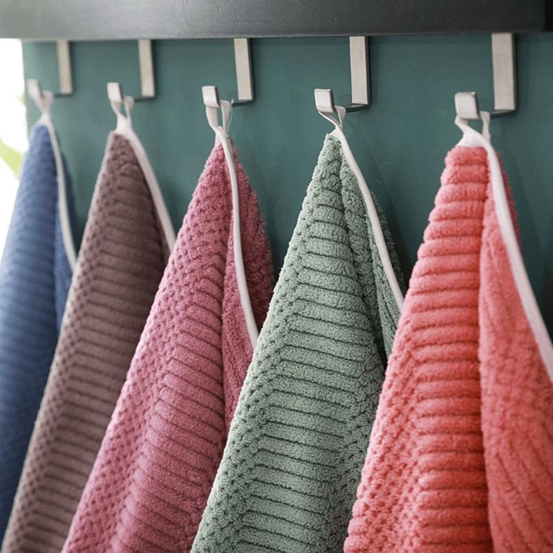 Soft Touches Corals Velvets Hand Towel, Quick Drying Bath Towel for Bathroom Decotation