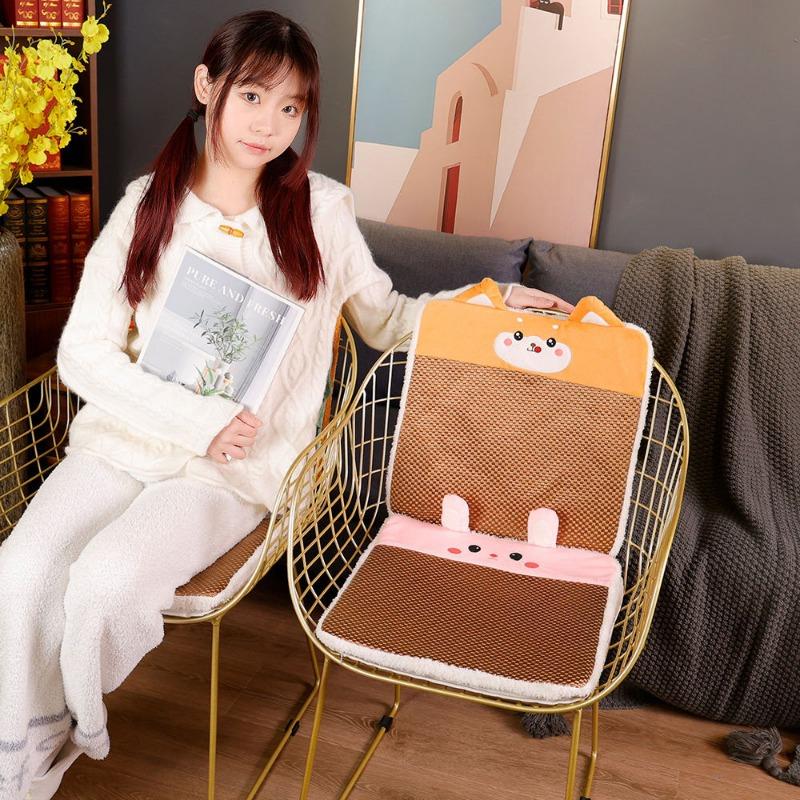 40x40cm Cartoon Animal Husky Cool Seat Cushion Office Chair Breathable Vine Seat Cushion Hip and Butt Protection Cushion
