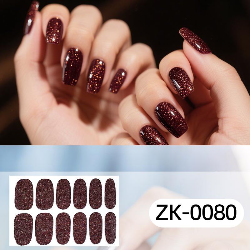 

Полное покрытие, блестящие наклейки для ногтей, милые девчачьи водонепроницаемые наклейки для ногтей nail sticker + nail setback