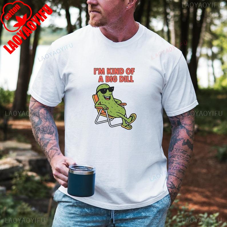Summer Black Cotton Short Sleeve Casual oneckTee Funny Pickle Im Kind of A Big Dill Sarcastic Unisex Comfy Gift for Men Women S