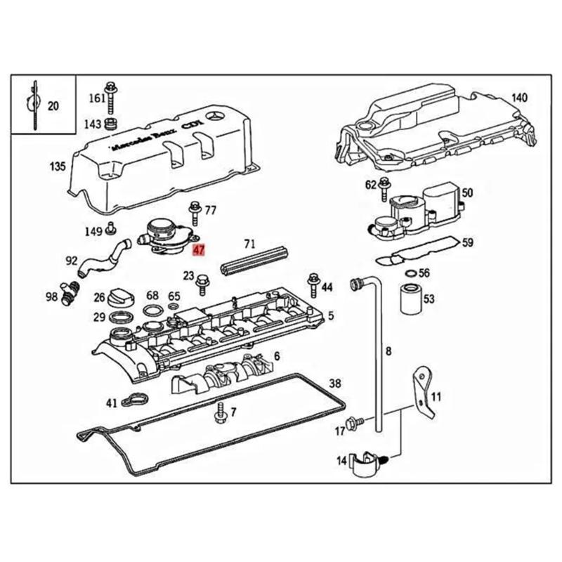 Ventilation Engine Oil Separators 6110160134 Engine Crankcase Vent for Sprinter Sprinter 2500
