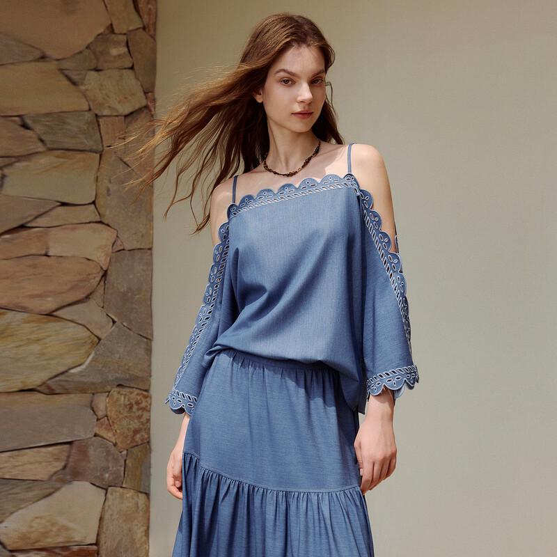 ELLE French Embroidered Hollow Camisole Top