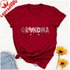 Grandma Day Cotton Shirt Customized with Grandkids Names Personalized Heart TShirt Gigi with Heart Love Tee for Granny Tops