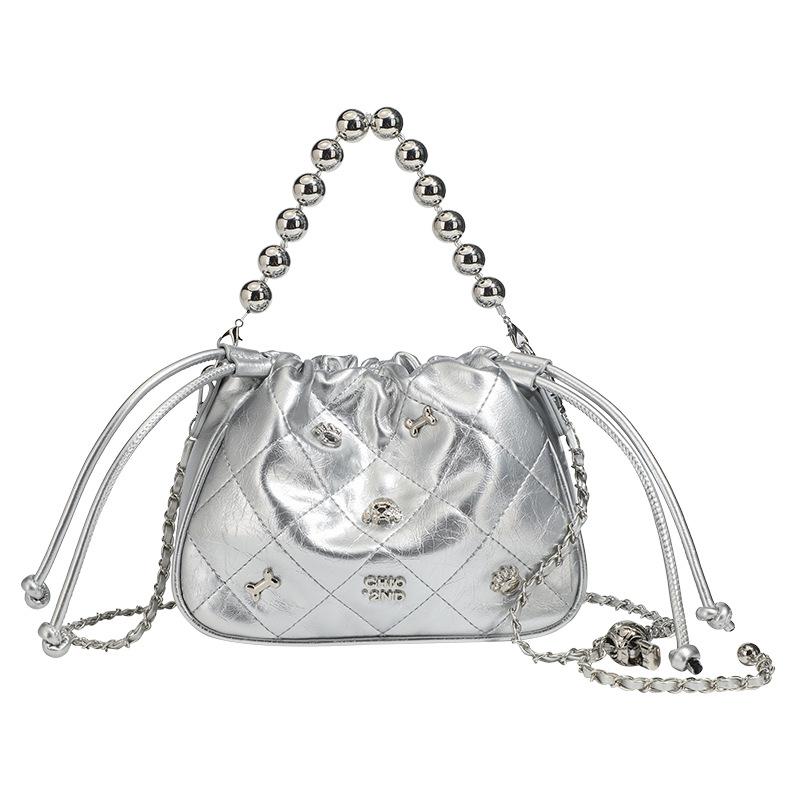 Premium Silver Messenger Bag Fashion Chain Shoulder Cloud Bag Chain Pendant 2025 New Fashion Bag