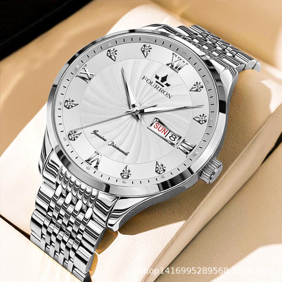 FOURRON Men's Waterproof Luminous Quartz Watch - Fashionable, Thin, and Sporty.