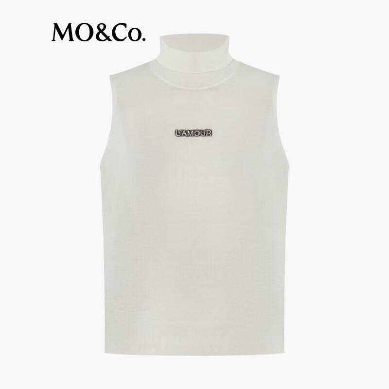 MO&Co. Acetate Cotton Blend High-Neck Knit Vest
