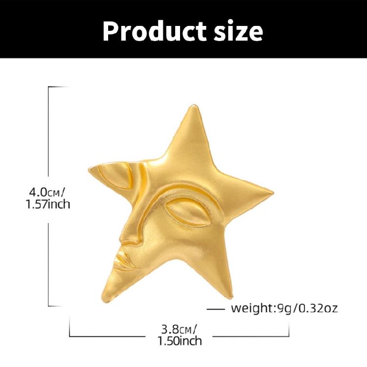 Elegantes Broches de Estrella de Cinco Puntas para Mujer Cara con Chapado en Oro Pin de Solapa para Uso Casual y Formal