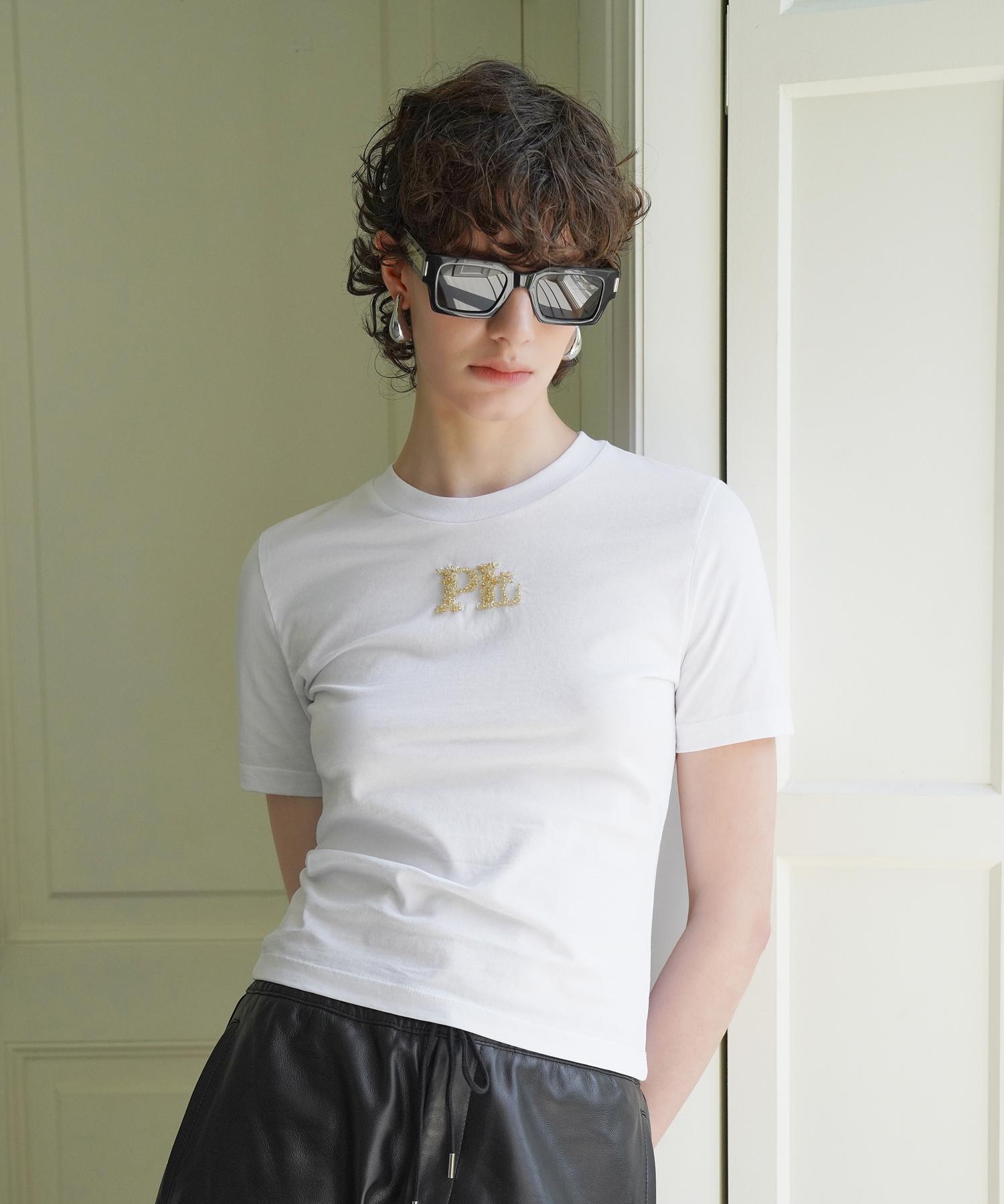 Pilot Jersey Logo Beading Top Black/M