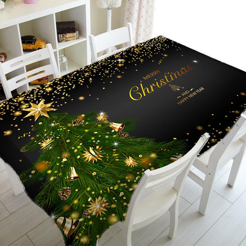 Waterproof Christmas Tablecloth Digital Print Kitchen Dining Table Decor Washable Holiday Home Decor