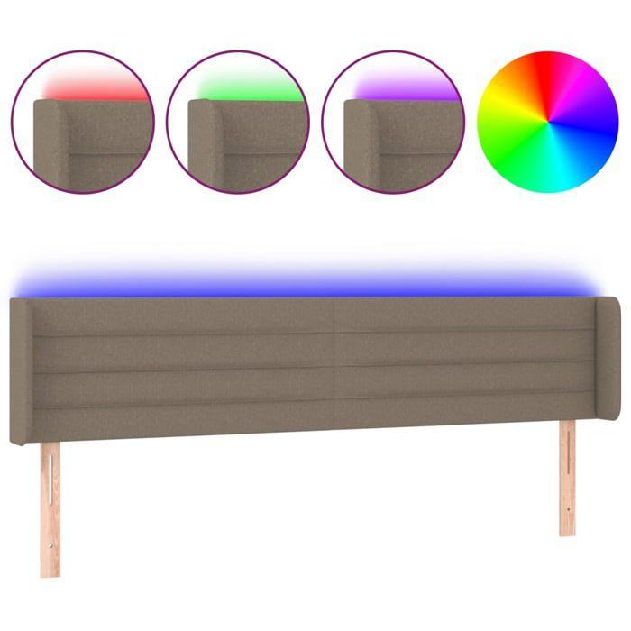VidaXL LED Headboard Bedroom Furniture Double Bed Accessory Head of Bed Frame Interior Taupe 3123394