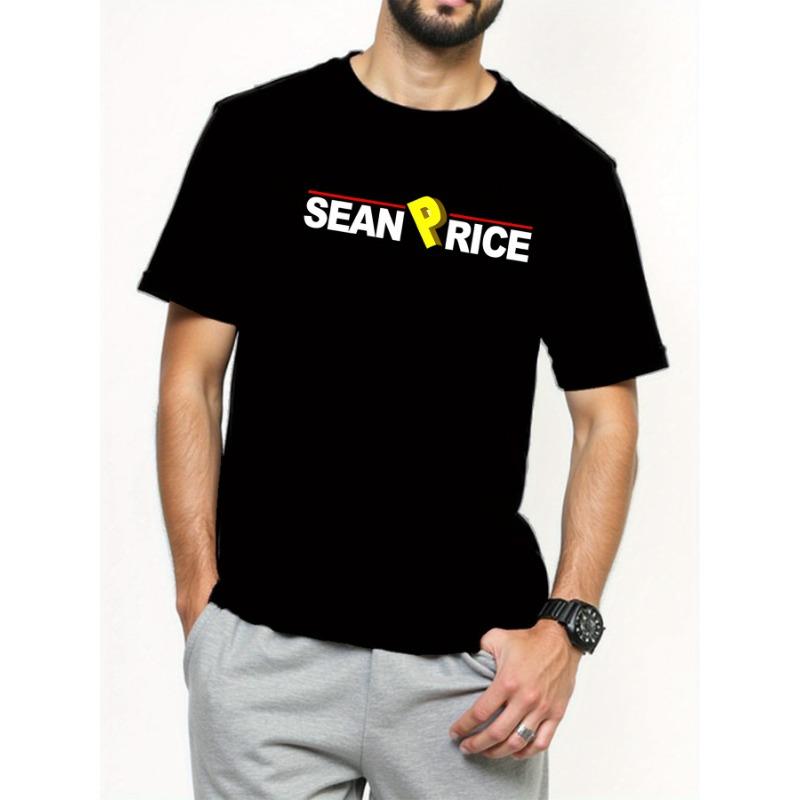 

European sizes Sean Price Printed Short-Sleeve T-Shirt - Essential for Sporty Casual Wear, Showcasing Personality and Vitality S чёрный