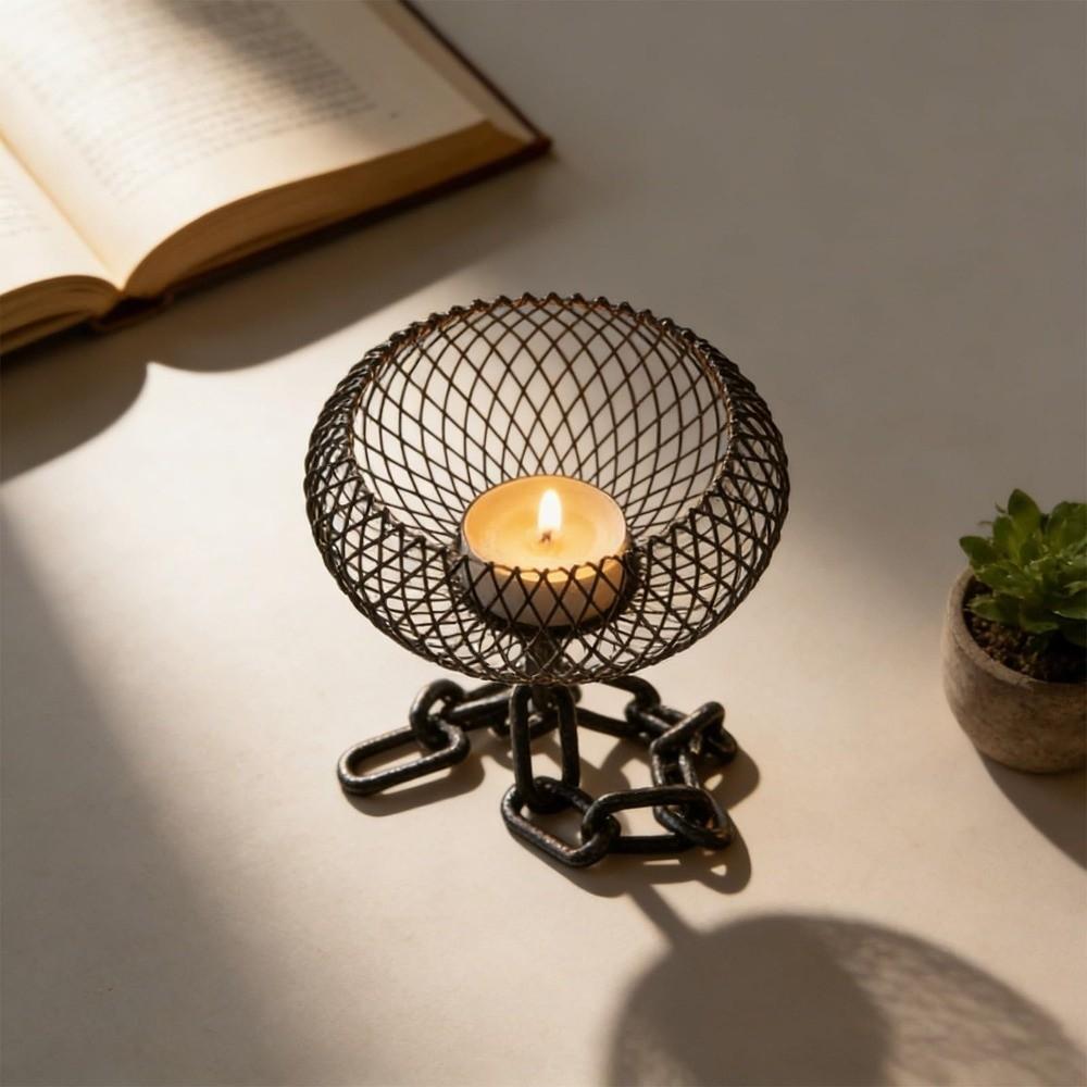 Metal Iron Lantern Candle Holder Vintage Candles Stand Candle Containers Candlestick  Dining Room