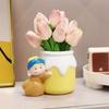 1Pc Pearl Girl Flower Arrangement Decoration Resin Ins Wind Storage Decoration Vase Pen Container Storage Jar Living Room