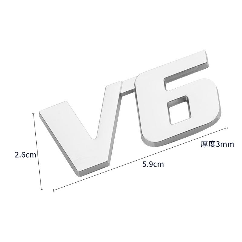 Car 4X4 large displacement standard digital 4wd tail standard 3D stereo four-wheel drive metal car sticker letter sticker v6V8 car logo