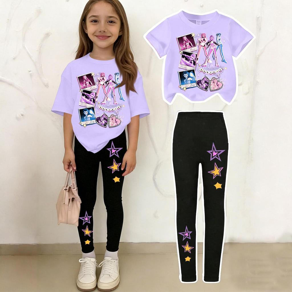 Children's Casual Short-sleeved Printed Short-sleeved Shirt And Pants Two-piece Set
