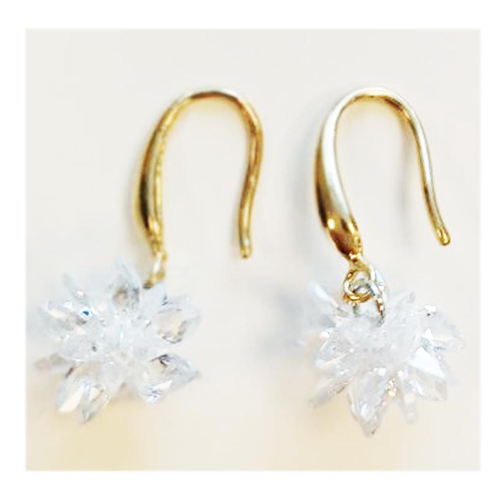 Lily-Crystal [R8155] - Stříbrné náušnice 'Sissi' bílé zlato (Krystal) - 12 mm