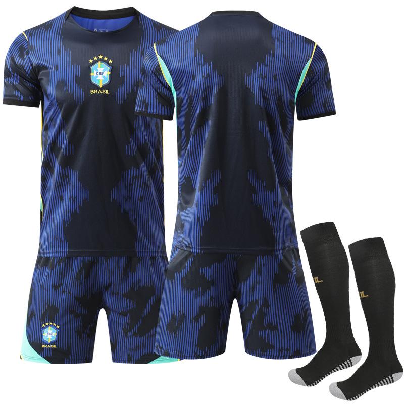

2026 FIFA World Cup Brazil Away Sport Training Jersey Set with Socks Teens Kids Adults Custome Name Football Kits 3XL