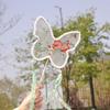 Long Handle Circular Fan Decorative Floral Pattern Silk Fan Elegant Hanfu Fan  Wedding Favors