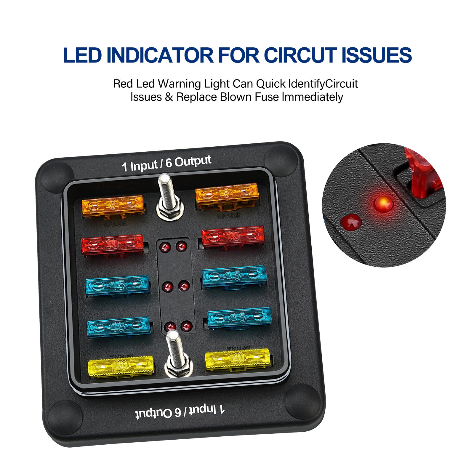 6-контактный блок с держателем коробки цепи заземления для защитной крышки светодиодная — фото 4