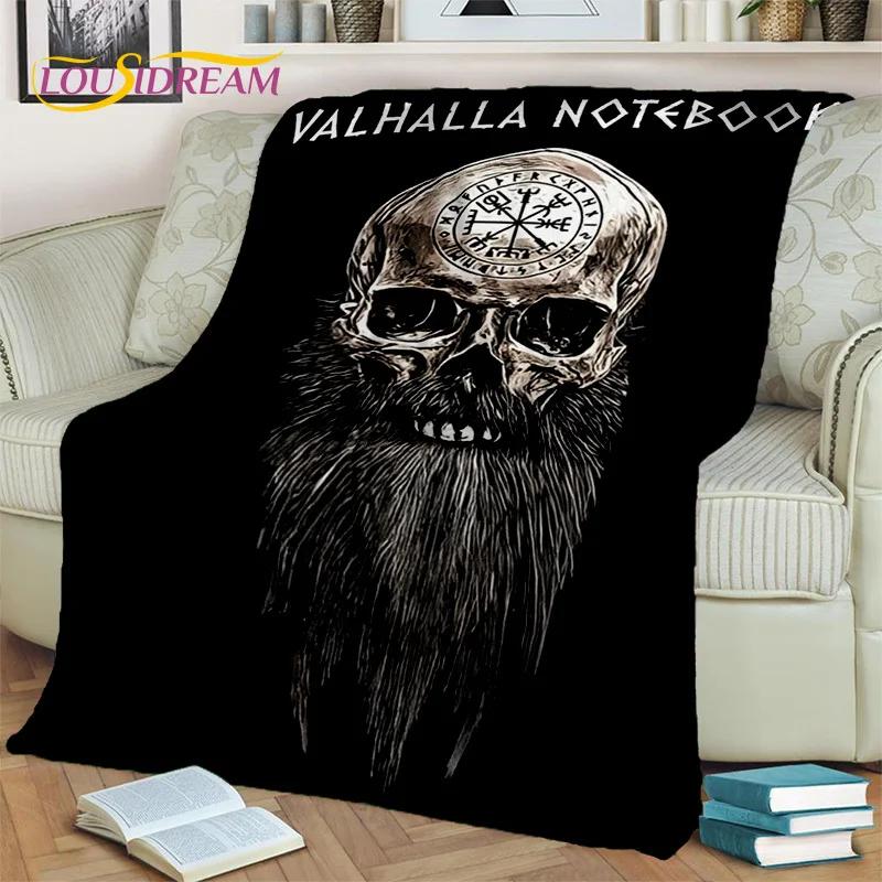 Wikinger-Decke mit nordischer Mythologie, Fenrir-Krähe, Flanell-Überwurf, Decke für Zuhause, Schlafzimmer, Bett, Sofa, Picknick, Büro, Wandern, Freizeit, Nickerchen, Geschenk