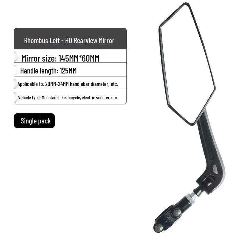 Electric Vehicle Bicycle Rearview Mirror, 360° Adjustable HD Flat Reflective Cycling Accessory