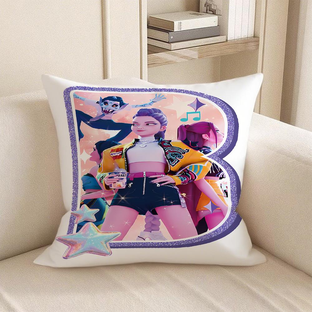 KPop Demon Hunters anime Style 26 letters popular Character Pillowcase fashion Home Decoration Items