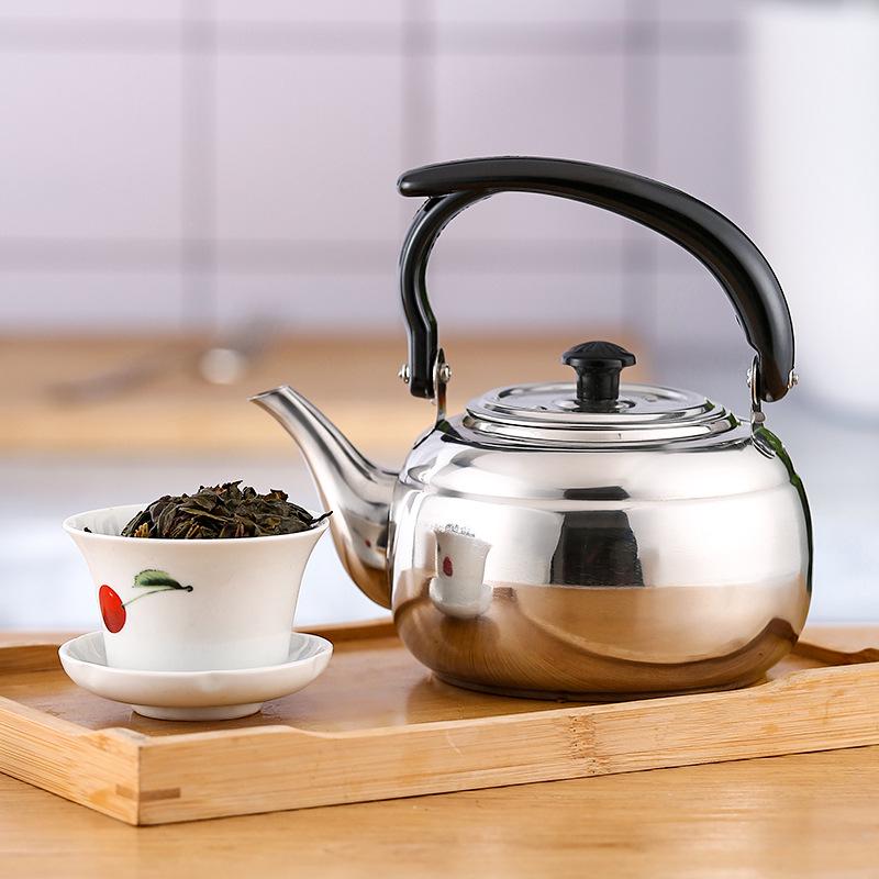 Large Exquisite Black Stainless Steel Teapot for Boiling Water and Tea, Suitable for Restaurants and Hotels