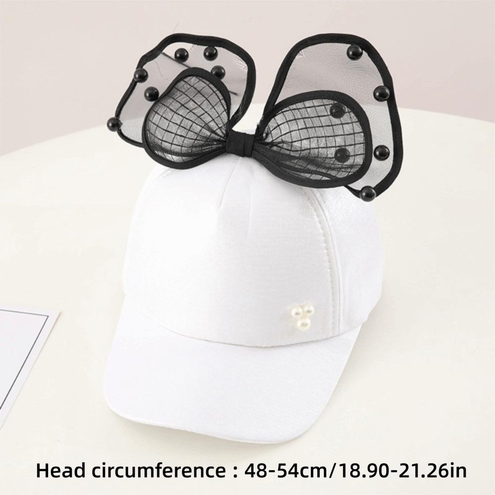 Mesh Breathable Kids Sun Hat Big Bowknot Children Peaked Caps Cute Girls Baseball Cap