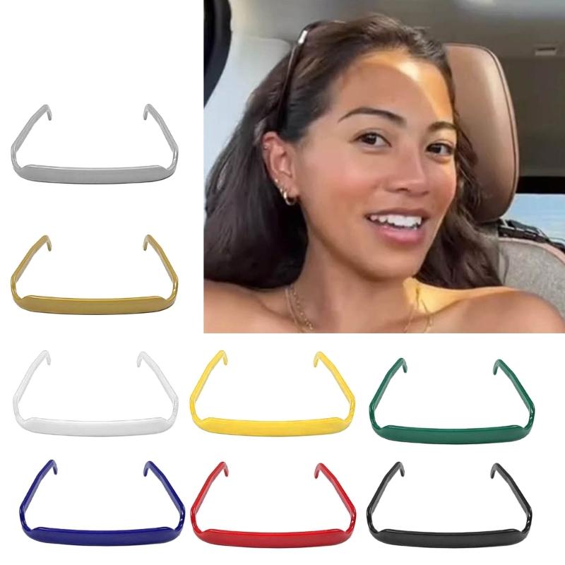 Fashion Acrylic Hairband Glasses Design Square Curly Thick Hair Headband Keep Your Hairstyle Secure and Unnoticeable