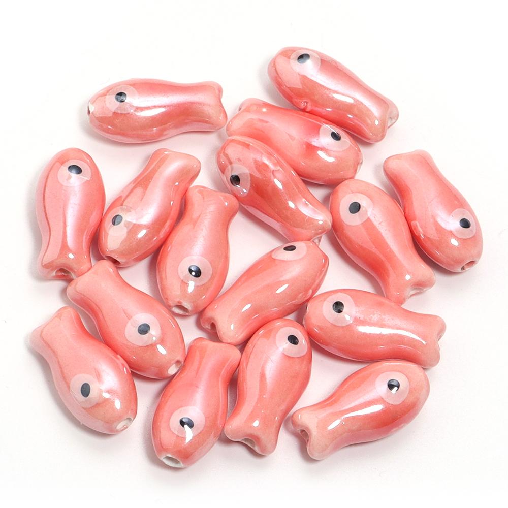 10pcs/lot Cute FIsh Shape Beads Colorful Ceramic Beads Loose Beads For  Jewelry Making DIY Necklace Bracelets Gift Accessories