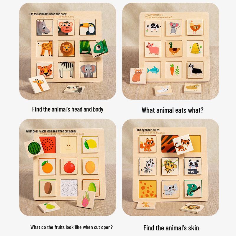 Montessori Wooden Logic & Matching Puzzle Toy for Cognitive Development