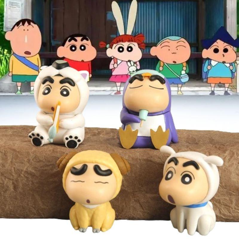 Charming Crayon Shin-chan Figurine Set Adorable Pvc Anime Character Toys 6cm