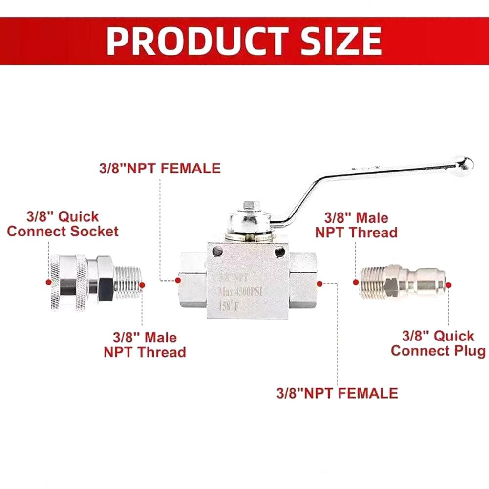 4500 PSI Valve Kit Pressure Washer Valve Kit Easy-to-turn Operation Efficient Power Washing Heavy-duty Performance