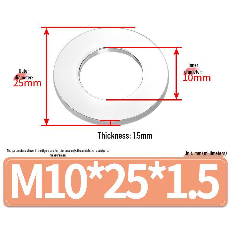 Jin Juntai Thick & Thin Stainless Steel Flat Washer, Round M10-M36